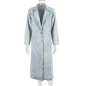 On The Verge acid wash denim duster coat. late 1980s to early 1990s VTG SKUCH131
